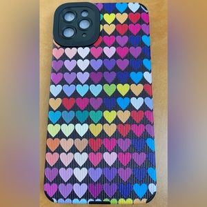 Hearts iPhone case 14 pro multi color